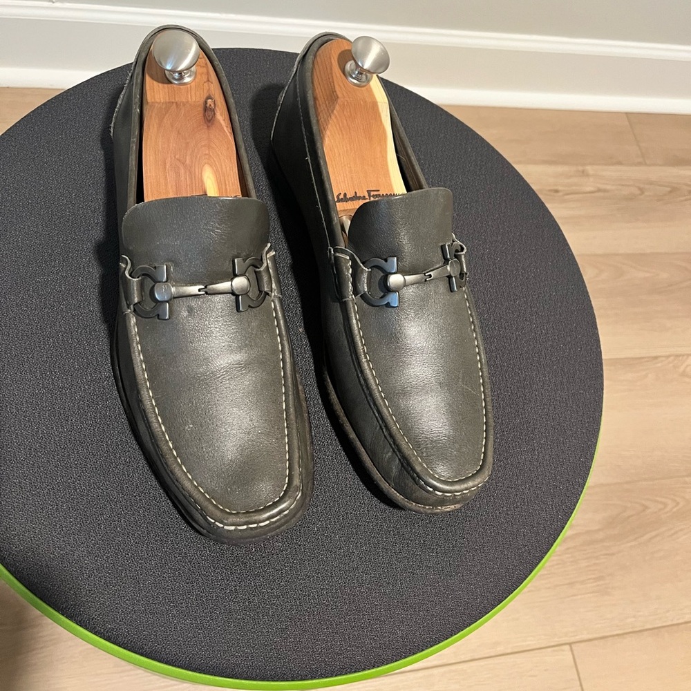 Men's Leather Loafers - Gray